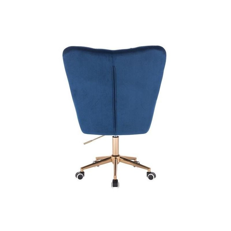 FOTEL PEDRO K CIEMNE MORZE WELUR ZŁOTA PODSTAWA -Fotele Welurowe- 