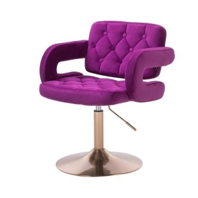 HOKER SURF N FUKSJA WELUR ZŁOTA PODSTAWA -Hokery barowe- 