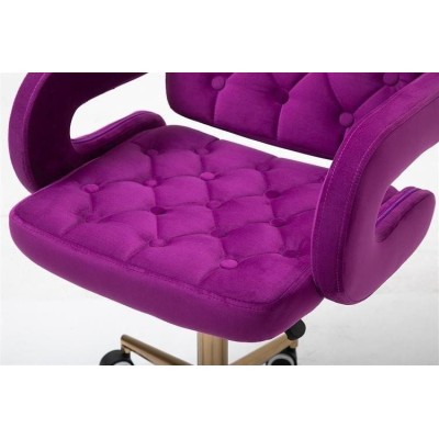 HOKER SURF N FUKSJA WELUR ZŁOTA PODSTAWA -Hokery barowe- 