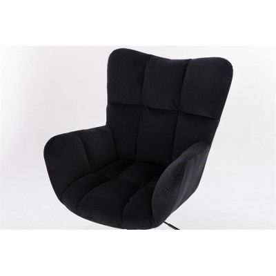 Black velour cosmetic chair silver-base