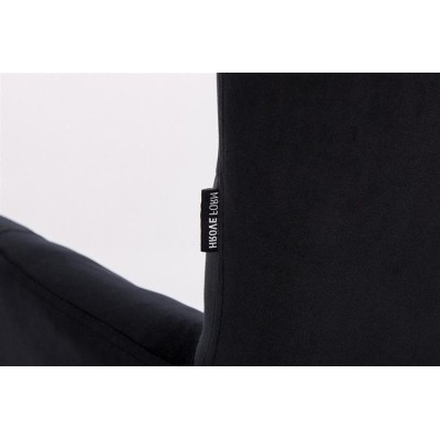 Black velour beauty chair silver