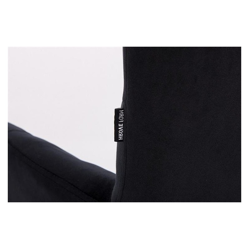 Black velour beauty chair silver