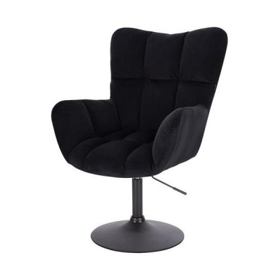 Czarny welurowy fotel kosmetyczny