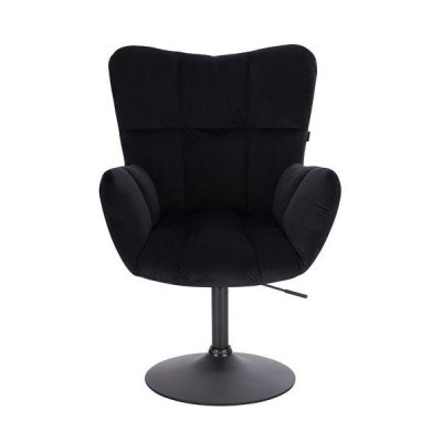 Czarny welurowy fotel kosmetyczny