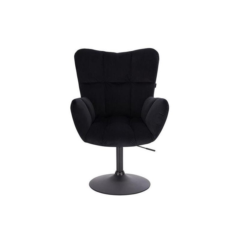 Czarny welurowy fotel kosmetyczny