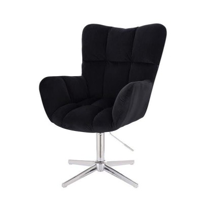 FOTEL PEDRO CROSS CZARNY WELUR -Meble- 