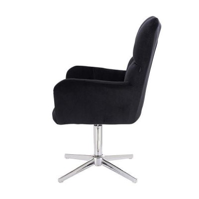 FOTEL PEDRO CROSS CZARNY WELUR -Meble- 