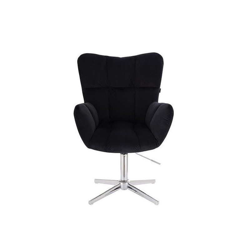 FOTEL PEDRO CROSS CZARNY WELUR -Meble- 