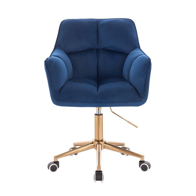 Dark-sea velvet chair gold base