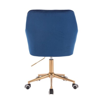 Deep-sea velvet chair gold base