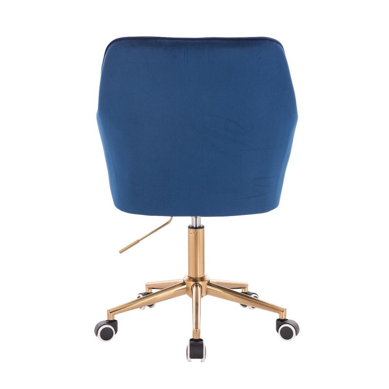 Deep-sea velvet chair gold base