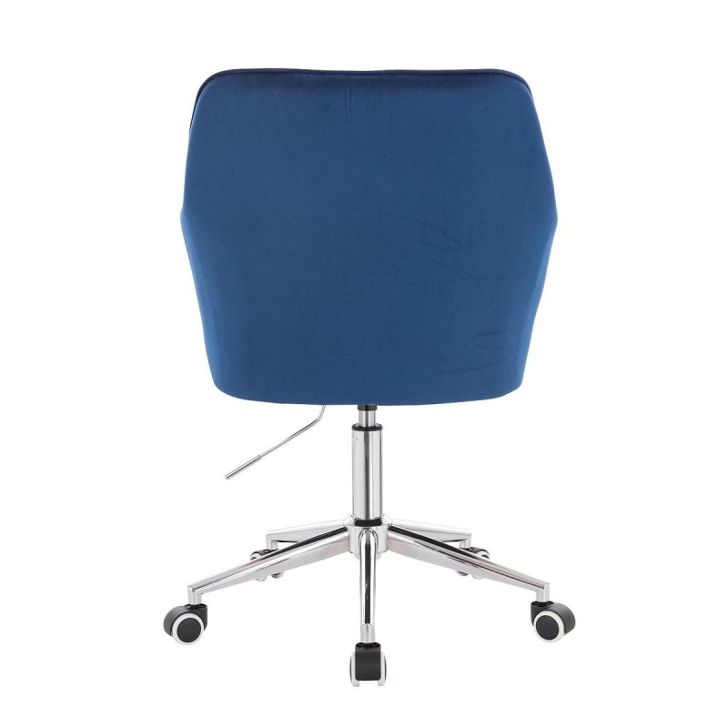 Navy velour cosmetic chair chrome