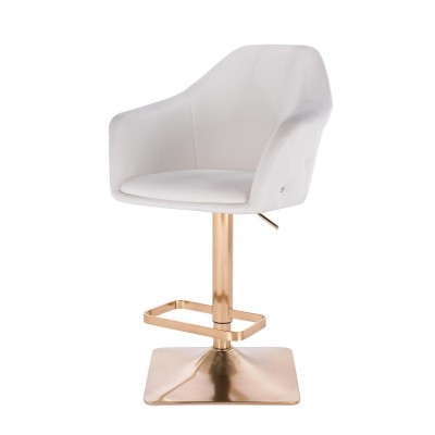 White eco-leather chair gold base