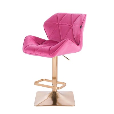 Raspberry velvet cosmetic chair gold-base