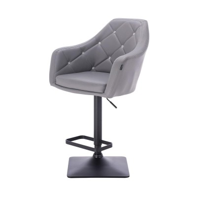 Gray eco-leather chair black base