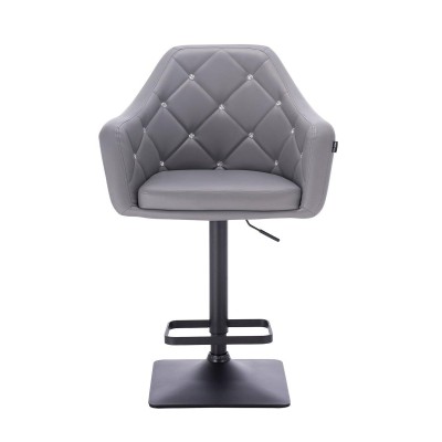 Gray eco-leather chair square base