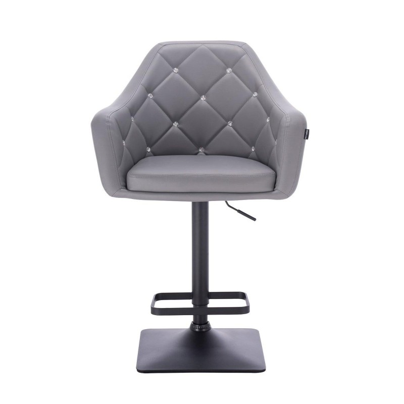 Gray eco-leather chair square base