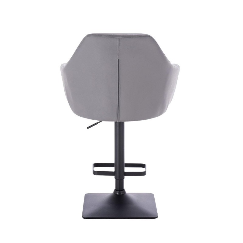 Gray eco-leather chair black square-base