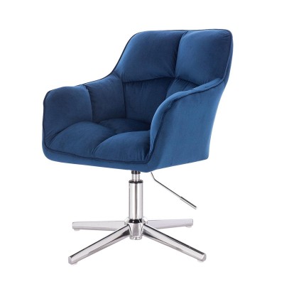 Dark-sea velvet cosmetic chair chrome-base