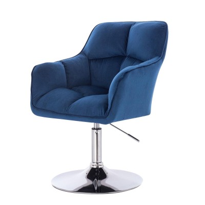 Dark sea velour chair chrome base