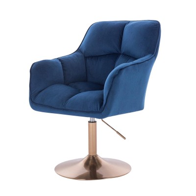 Welurowe krzesło Ciemne Morze złote