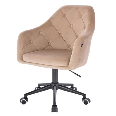 HOKER BLERM K LATTE WELUR CZARNA PODSTAWA -Fotele Welurowe- 