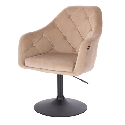 HOKER BLERM N LATTE WELUR CZARNA PODSTAWA -Fotele Welurowe- 