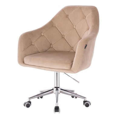 HOKER BLERM K LATTE WELUR CHROMOWANA PODSTAWA -Fotele Welurowe- 