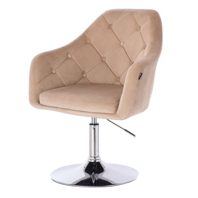 HOKER BLERM N LATTE WELUR CHROMOWANA PODSTAWA -Fotele Welurowe- 