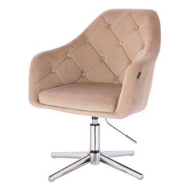 HOKER BLERM CROSS LATTE WELUR CHROMOWANA PODSTAWA -Fotele Welurowe- 