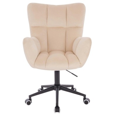 Cream velvet cosmetic chair casters