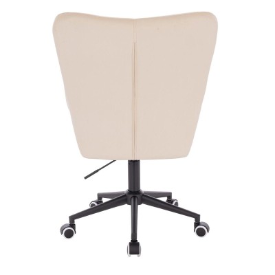 Cream velour cosmetic chair casters