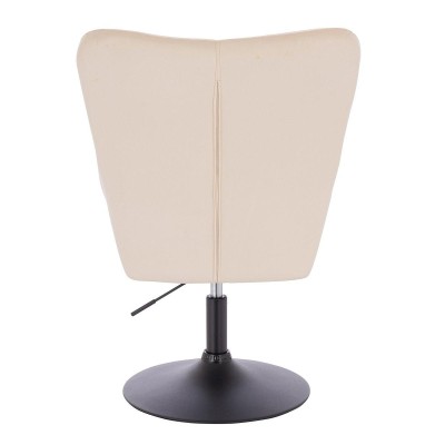 Cream velvet chair, black base