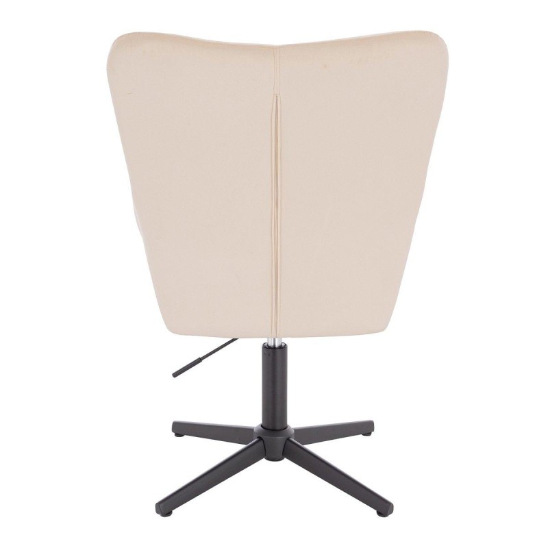 Cream velour cosmetic chair black