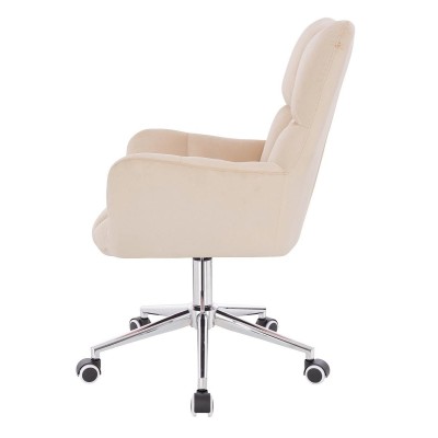 Cream velour cosmetic chair chrome