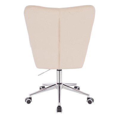 Cream velour chair chrome base