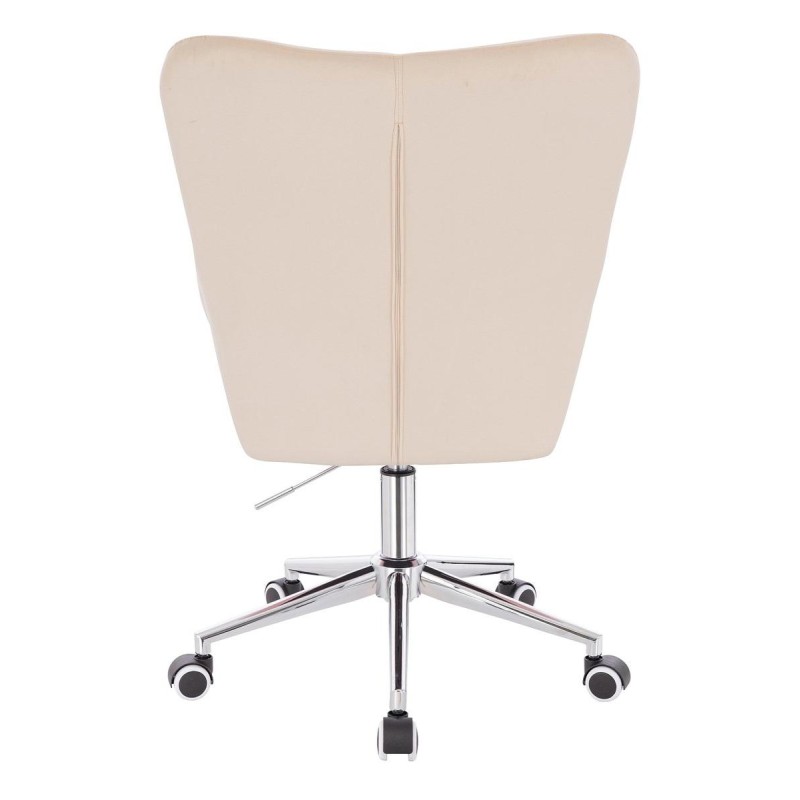 Cream velour chair chrome base