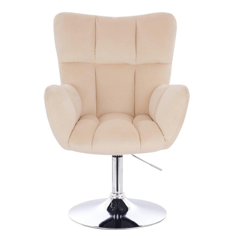 Cream velvet chair chrome base