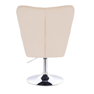 Cream velour chair chrome base
