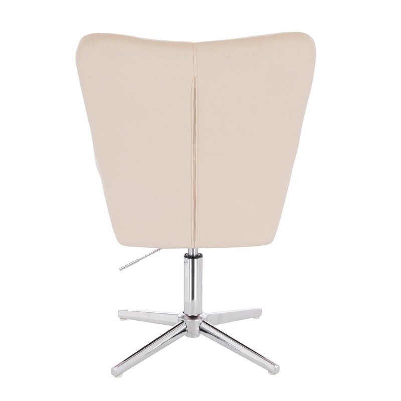 Cream velvet chair chrome cross