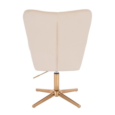 Cream velour chair gold base