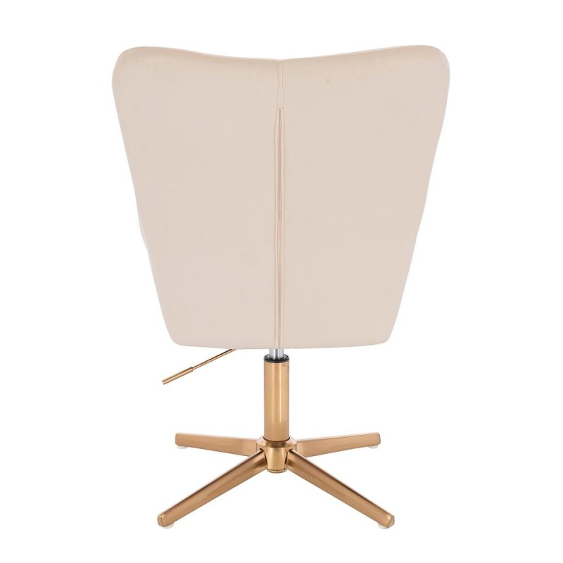 Cream velour chair gold base