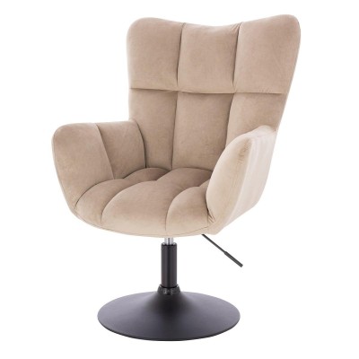 Latte velour cosmetic chair black