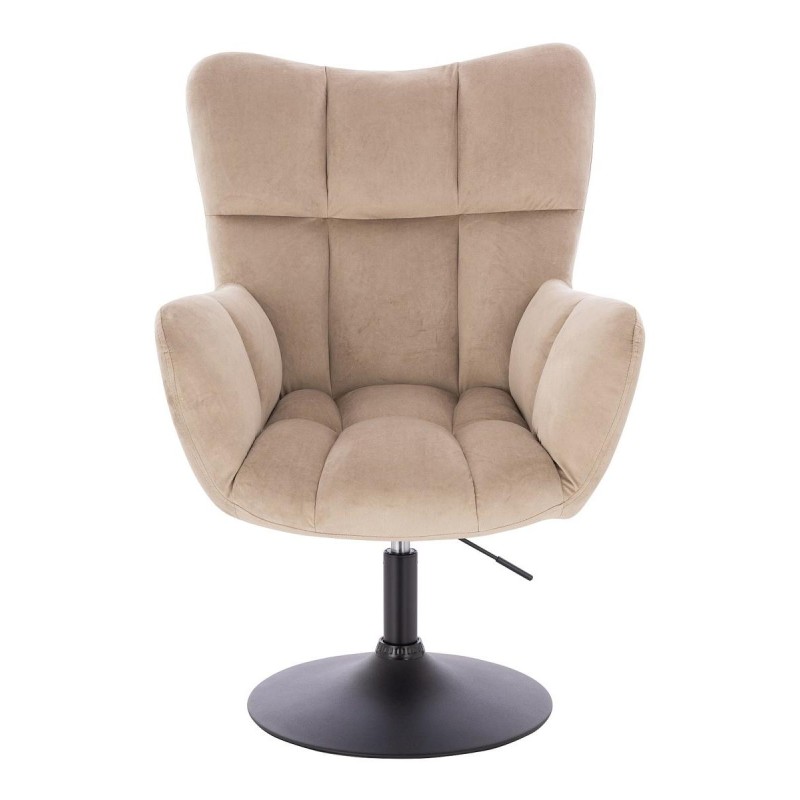 Latte velour cosmetic chair black