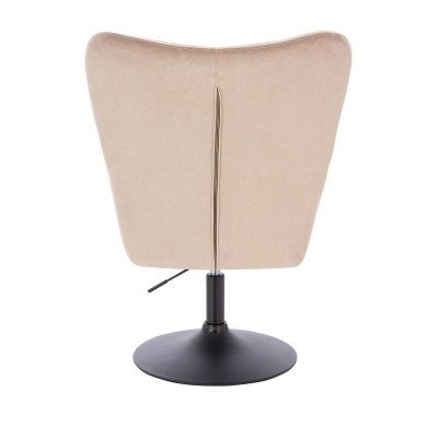 Latte velour chair black base