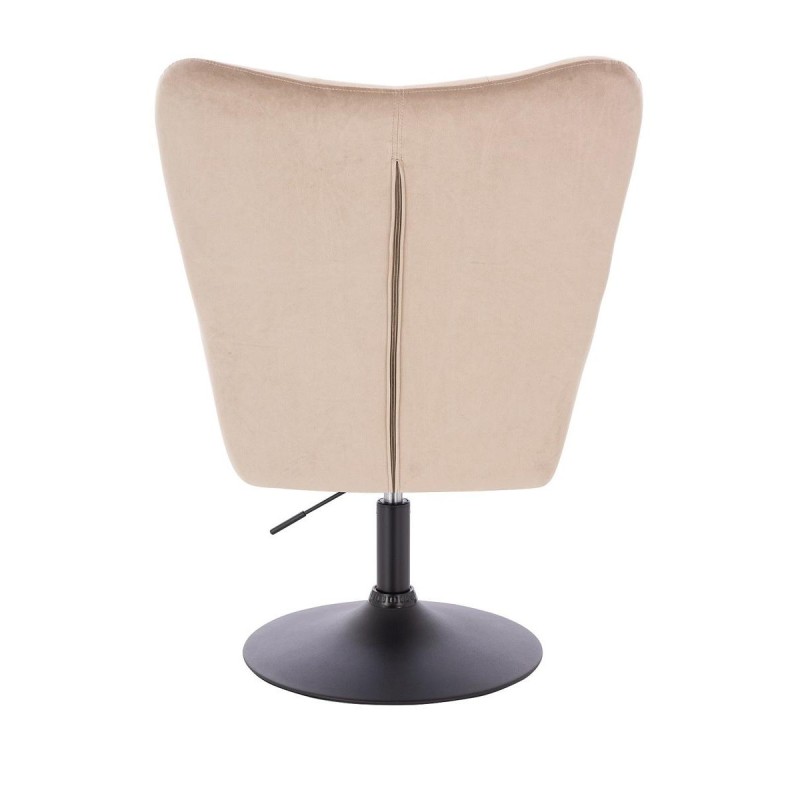 Latte velour chair black base