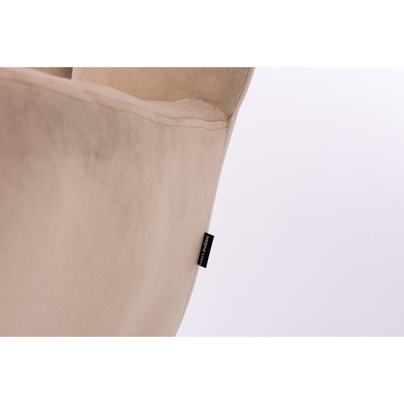 Latte velour chair, black base