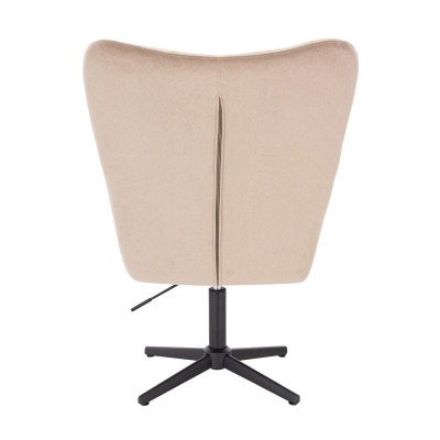 FOTEL PEDRO CROSS LATTE WELUR CZARNA PODSTAWA -Fotele Welurowe- 