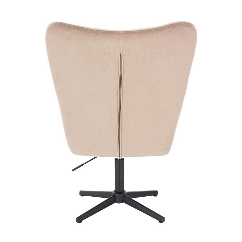 FOTEL PEDRO CROSS LATTE WELUR CZARNA PODSTAWA -Fotele Welurowe- 