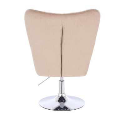 Latte velour chair chrome base